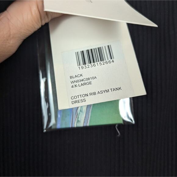 NWT John Elliott Black Cotton Ribbed Tank Dress - Picture 9 of 9